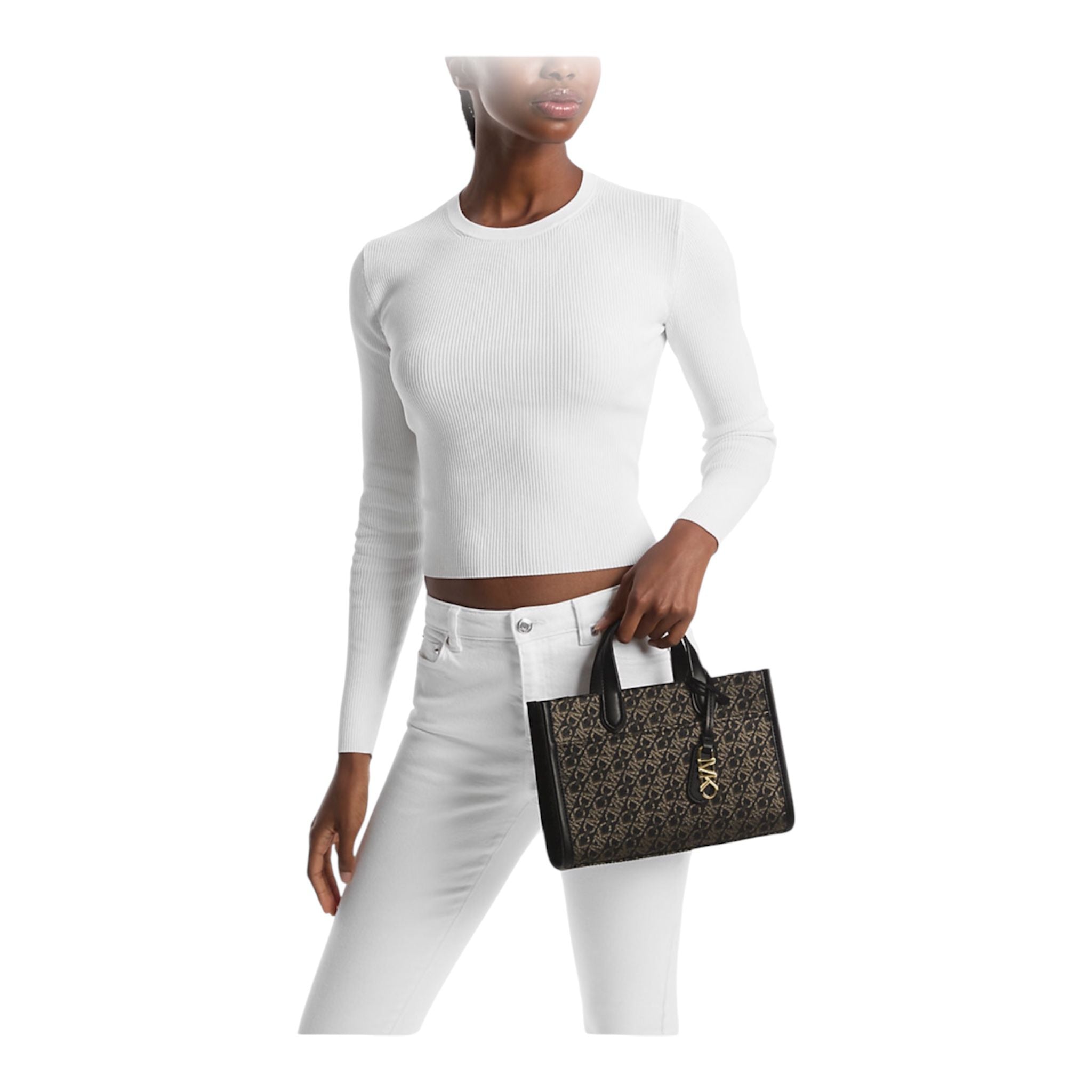 Borsa Donna “MICHAEL KORS” GIGI 30F4G3GM5B SMALL EW MESSANGER  Nero/Oro Pallido