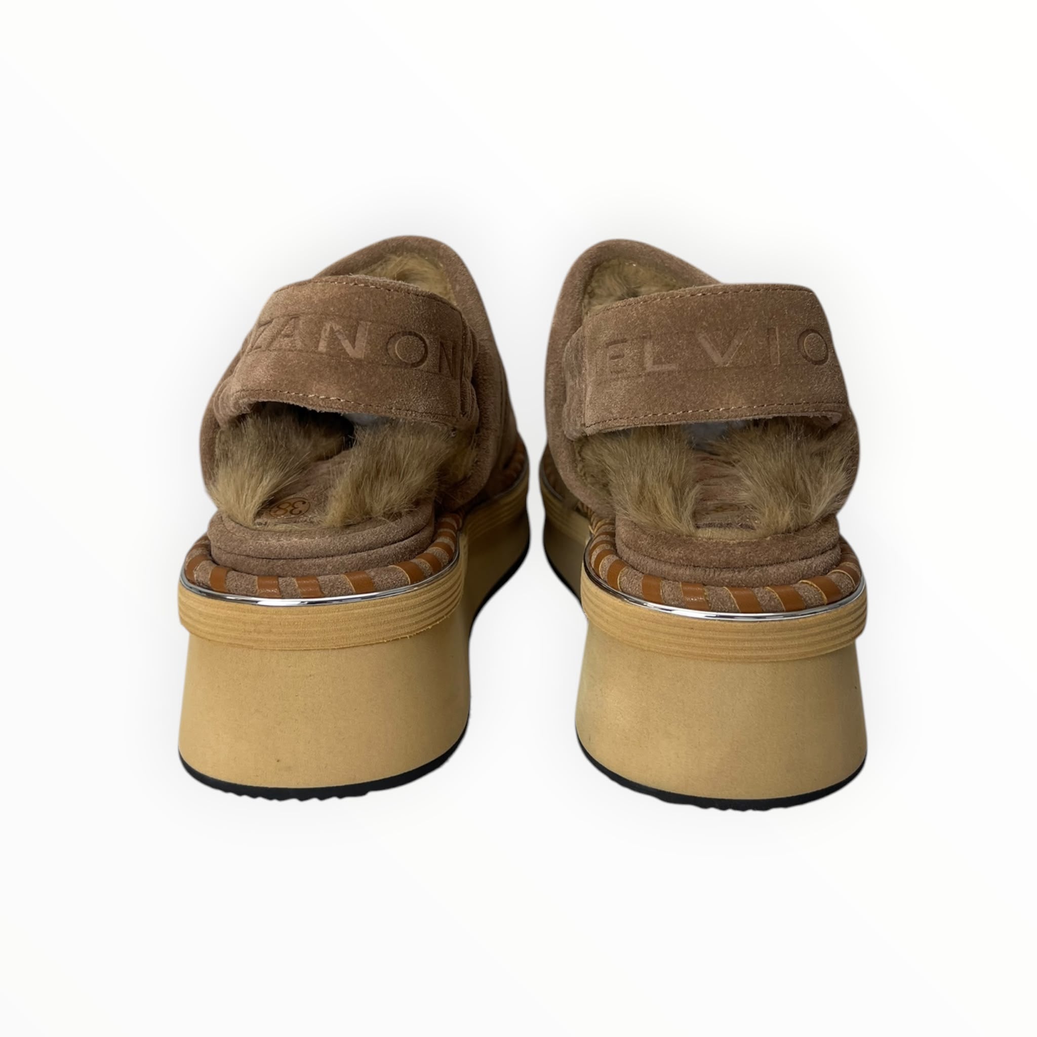 Mocassini Sabot  Donna “ELVIO ZAN" EC0302X Pelle Nocciola