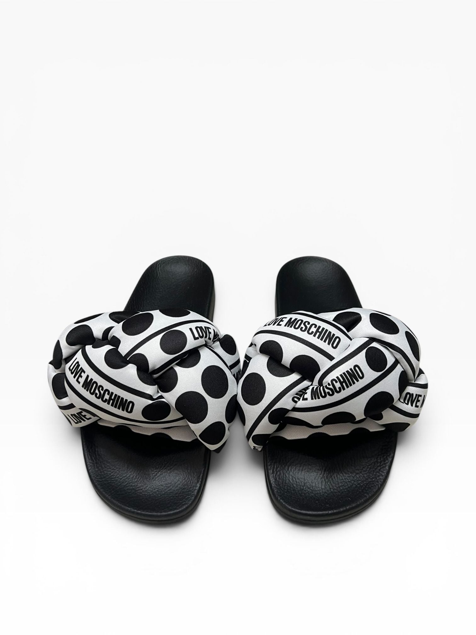 Sandali Ciabatte Donna "LOVE MOSCHINO" JA28272GOIIW010A Sabotd Pool 25 Foulard Bianco/Nero
