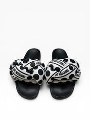 Sandali Ciabatte Donna "LOVE MOSCHINO" JA28272GOIIW010A Sabotd Pool 25 Foulard Bianco/Nero