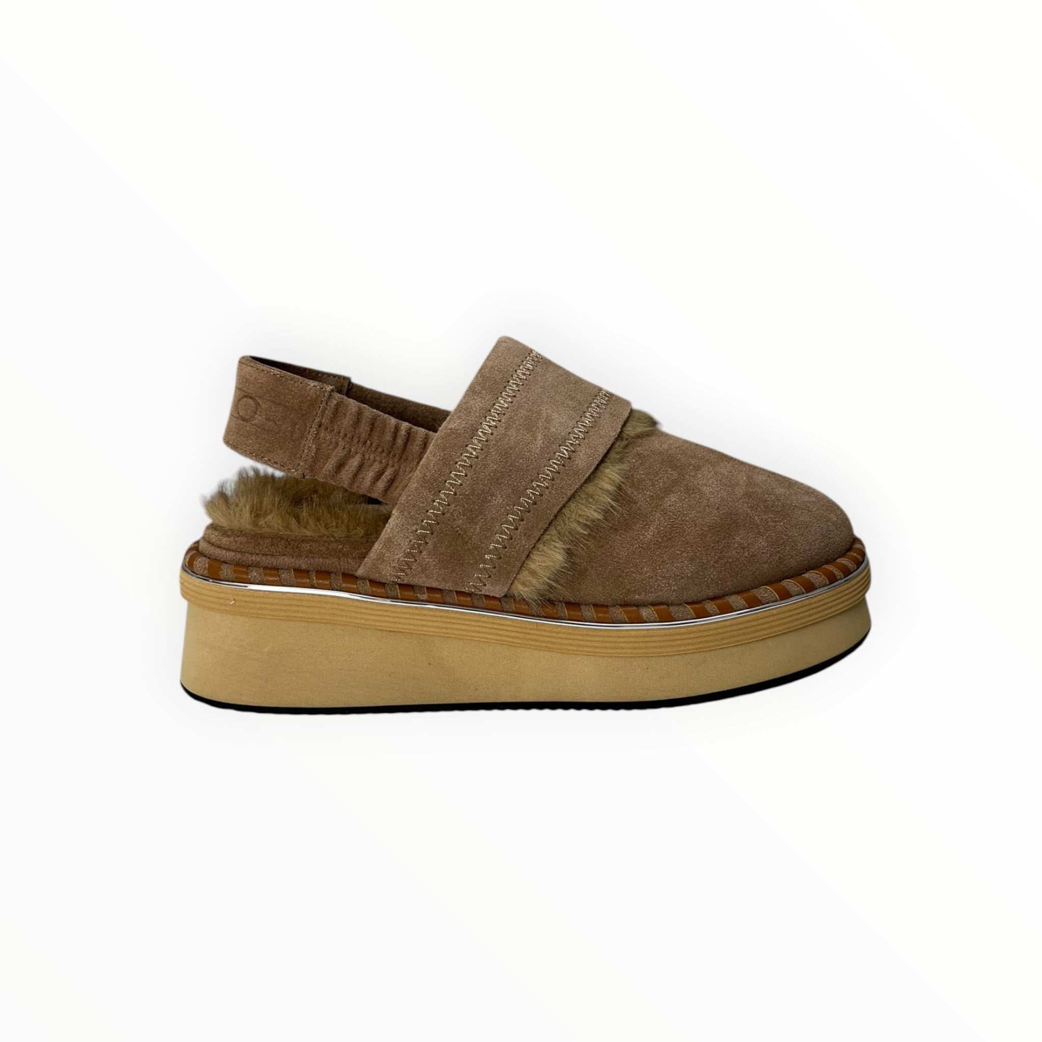 Mocassini Sabot  Donna “ELVIO ZAN" EC0302X Pelle Nocciola