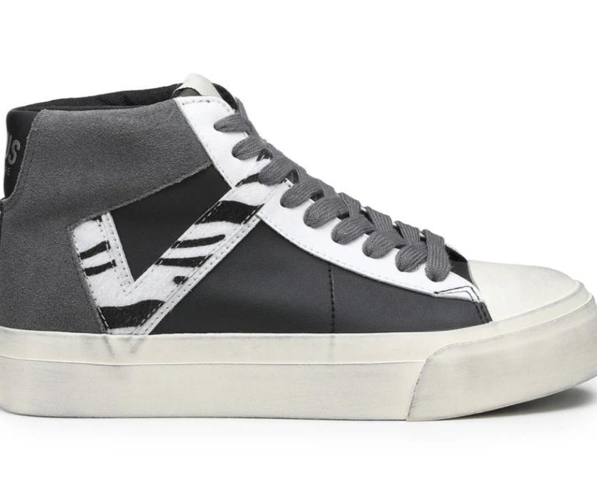 Sneakers Donna "VIRTUS PALESTRE" Rubby Mid Leather/Suede black/Grey-zebra