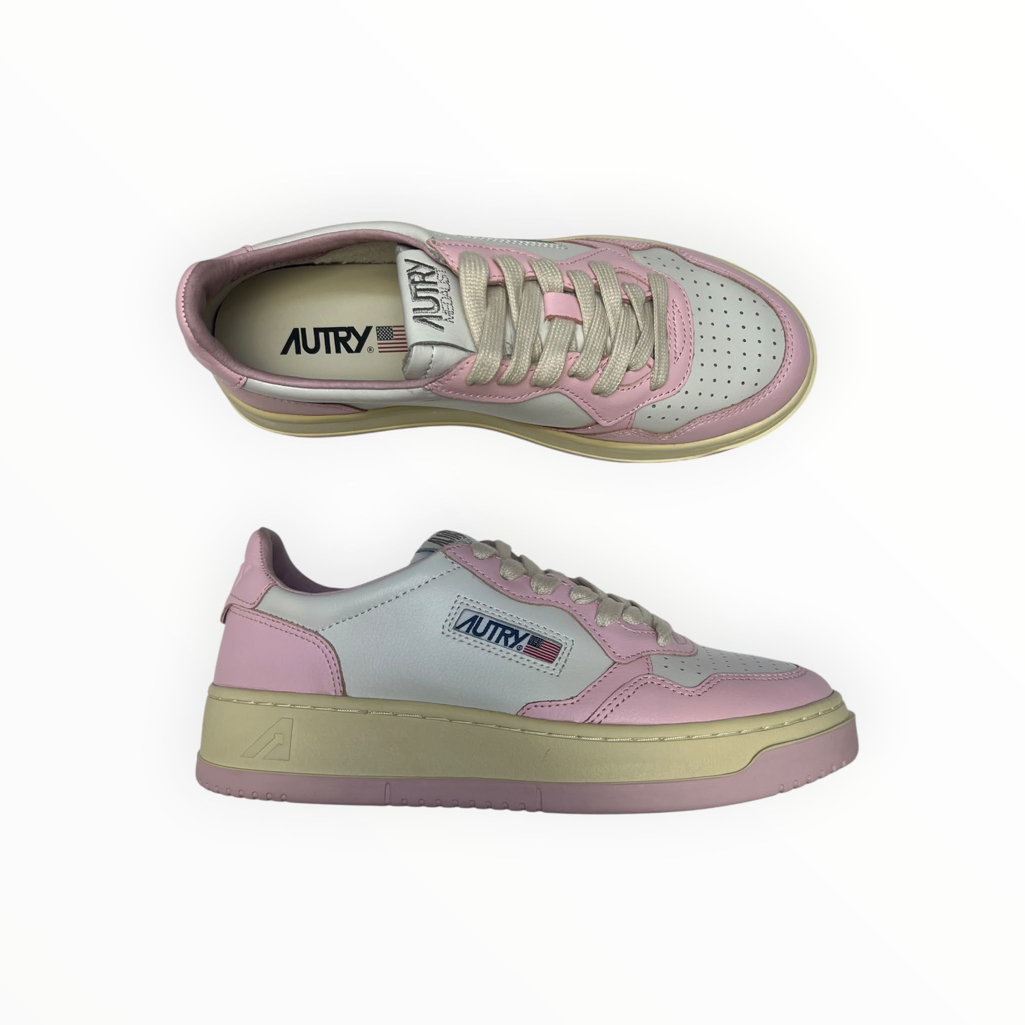 SNEAKERS DONNA “AUTRY” MEDALIST AULW WB37 PELLE BIANCO/ROSA