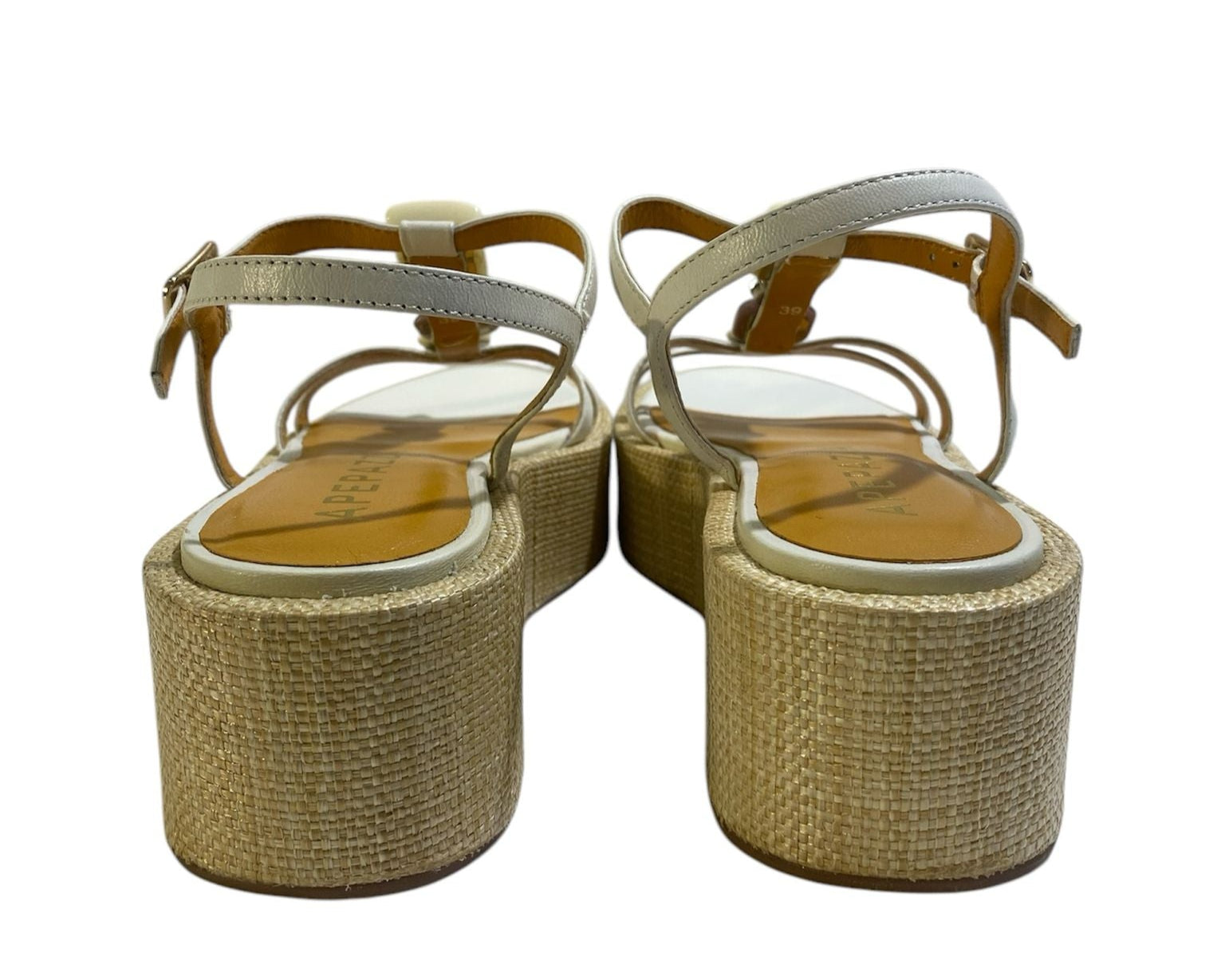 SANDALI ZEPPA DONNA “APEPAZZA ” QUERUBINA PRIMAVERA ESTATE 2025 PELLE BIANCO