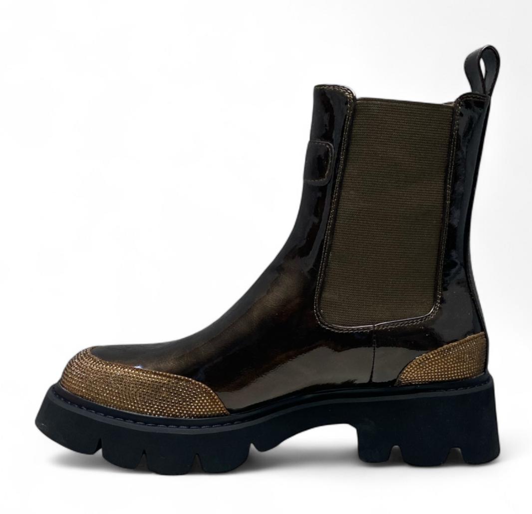 Stivaletti Beatles Donna “BRACCIALINI” L41  Vernice Bronzo/Oro