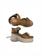 Sandali Donna "JANET & JANET" J-153 CLAIRE Vera Pelle Cuoio