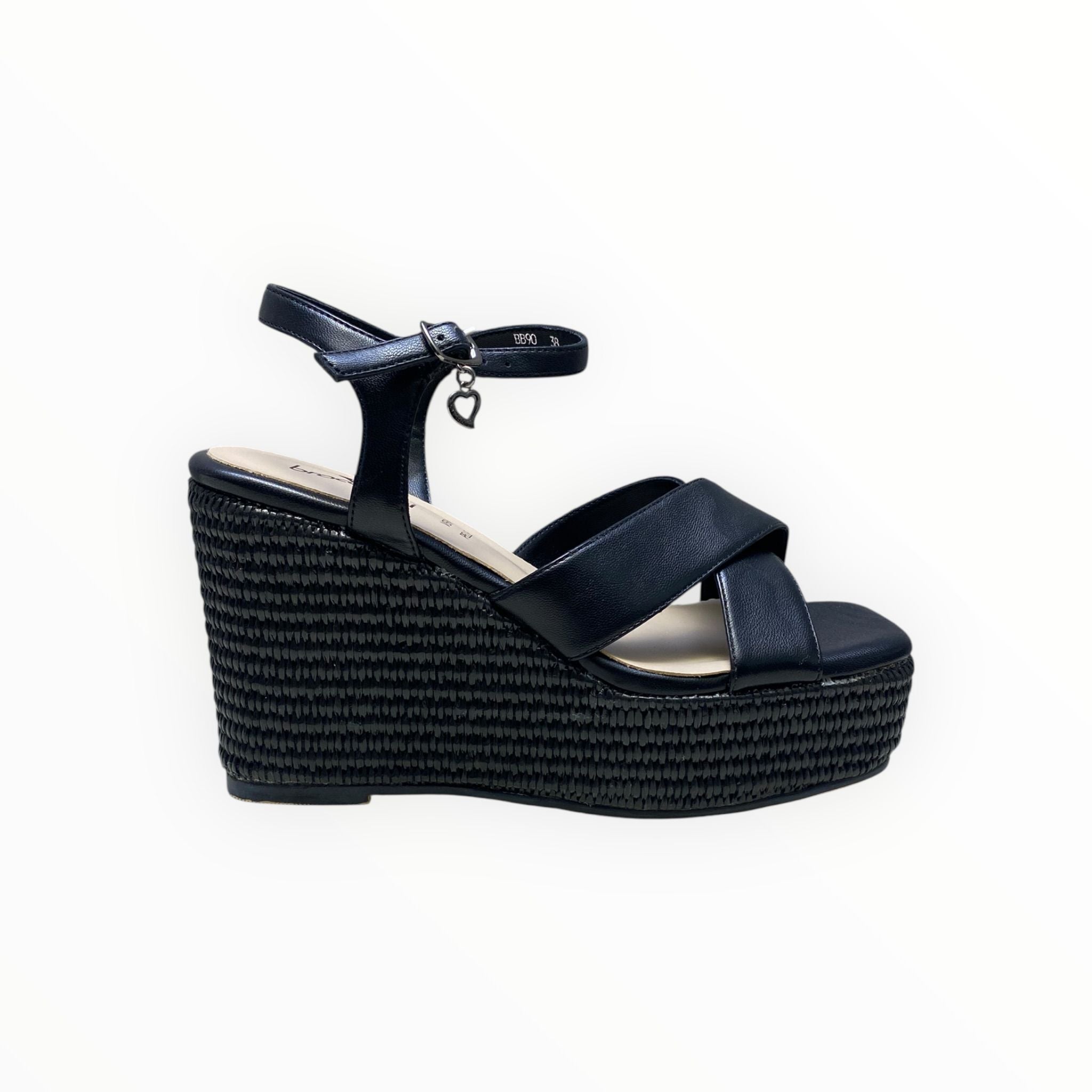 Sandali Zeppa Donna “BRACCIALINI” BB90 Nero