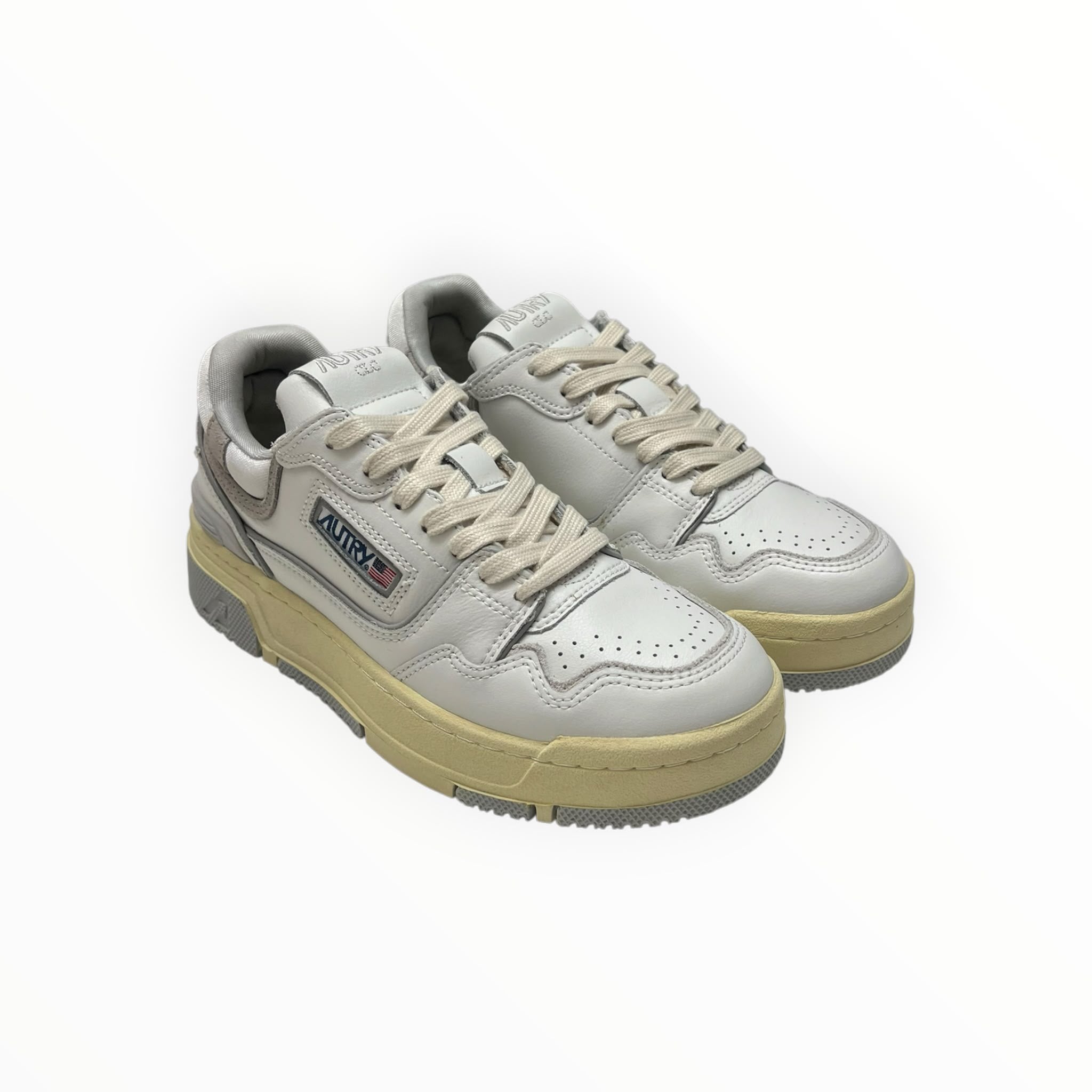 SNEAKERS “AUTRY” CLC ROLW MM28 PELLE BIANCO/GRIGIO