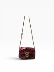BORSA DONNA “PINKO ” LOVE PUFF MICRO METAL B08Q BORDEAUX