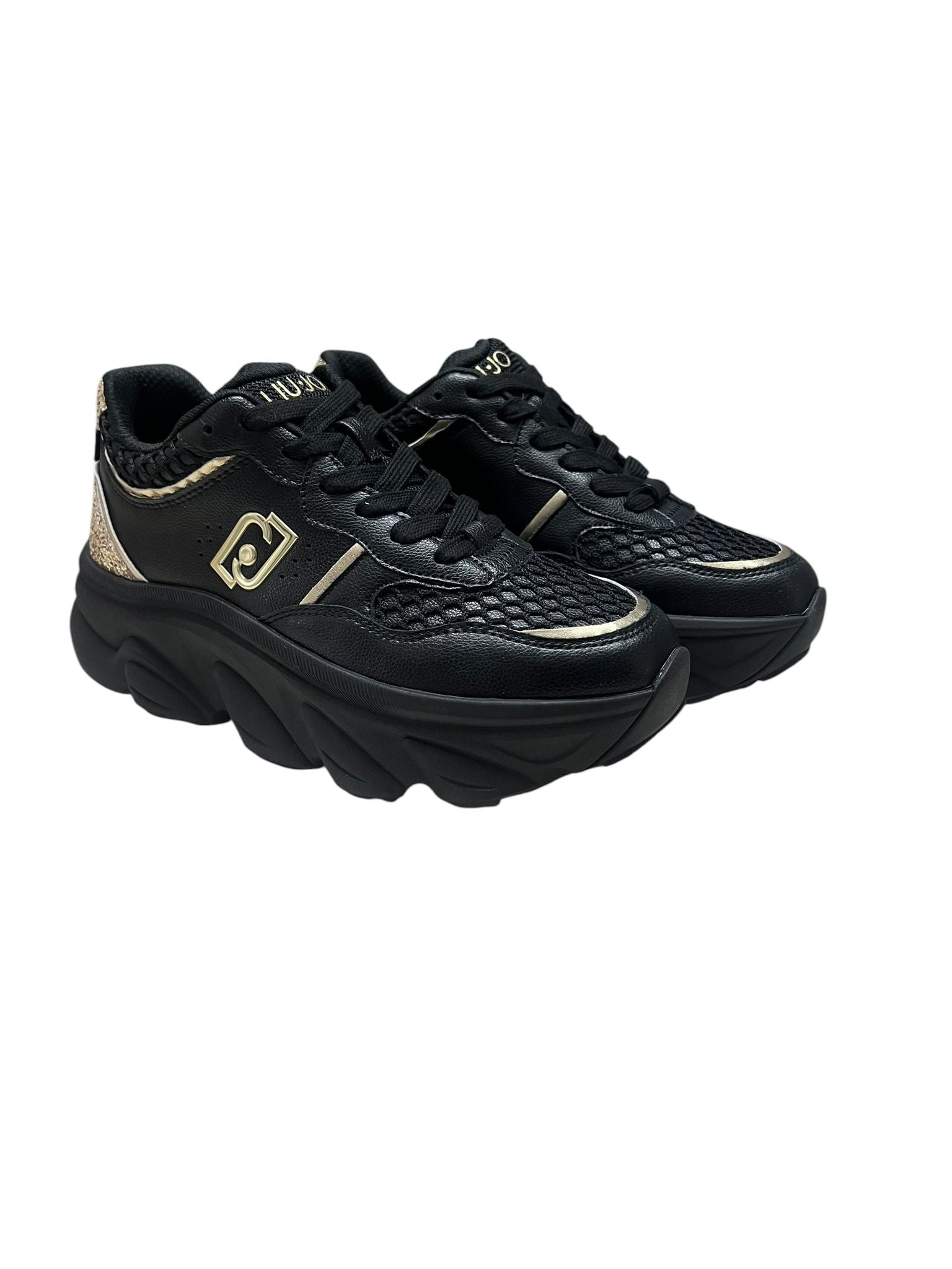 SNEAKERS DONNA “LIU JO” STEFFY 01 S1189 PELLE NERO/ORO