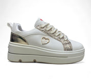 Sneakers Donna "BRACCIALINI" BA139  Bianco/Oro