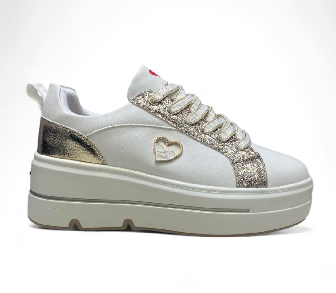 Sneakers Donna "BRACCIALINI" BA139  Bianco/Oro