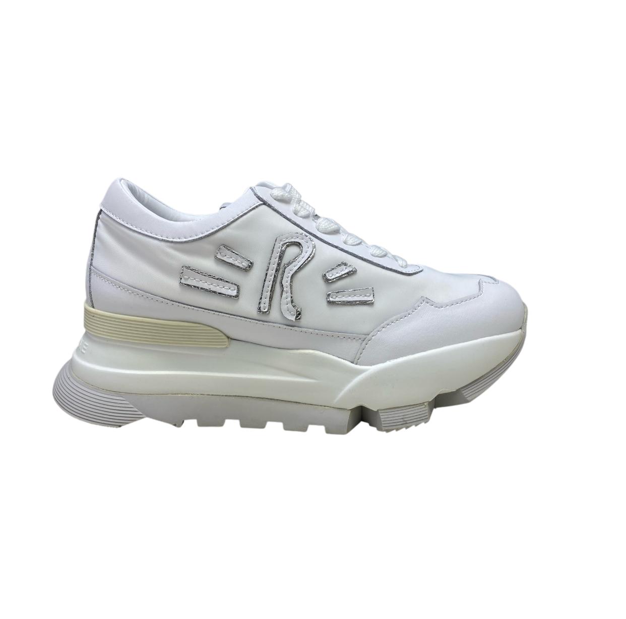Sneakers Donna "RUCOLINE" AKI 300 Soft Bomber Bianco-Argento