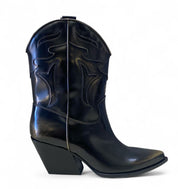 Stivaletti Texani Donna “ELENA IACHI" E2016-TA  Pelle  Nero/Oro