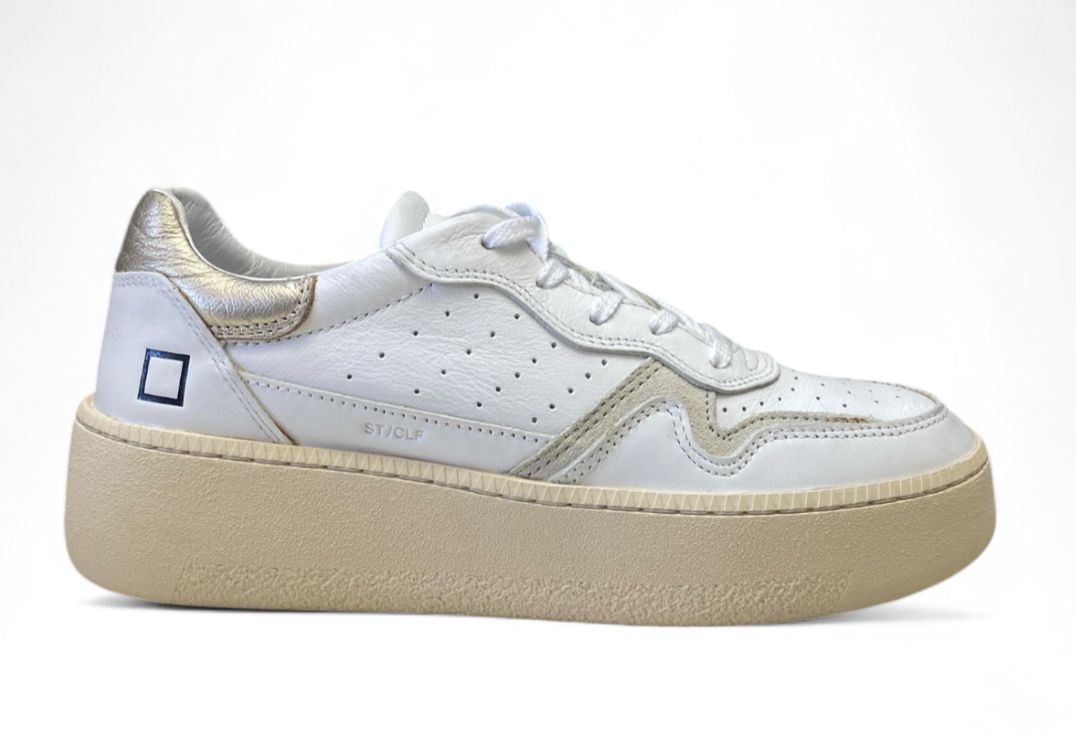 Sneakers Donna "D.A.T.E." Step Calf  Bianco/Platino