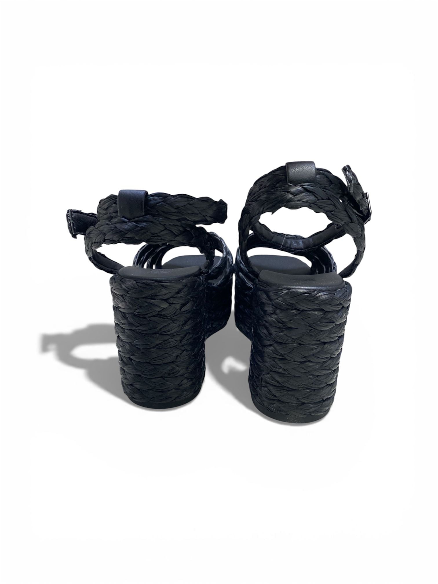 Sandali Zeppa Donna “ANTOLINA” AN13021.001 Rafia Pergamena Nero