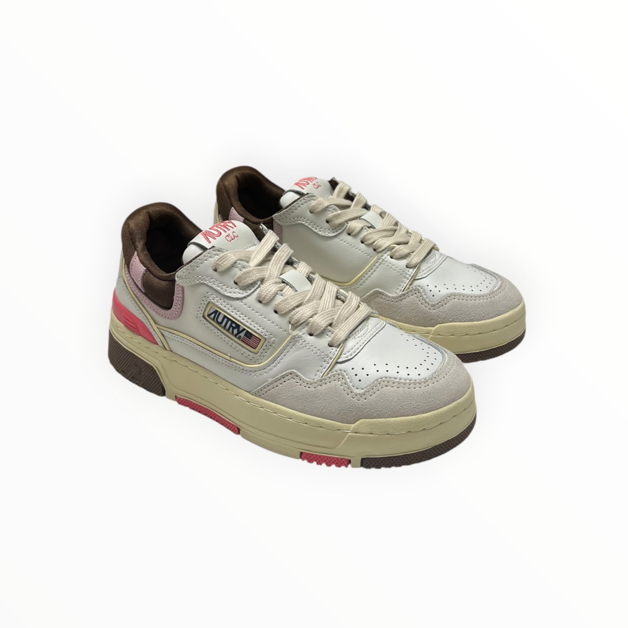 SNEAKERS DONNA “AUTRY” CLC ROLW MM35 PELLE BIANCO/ROSA