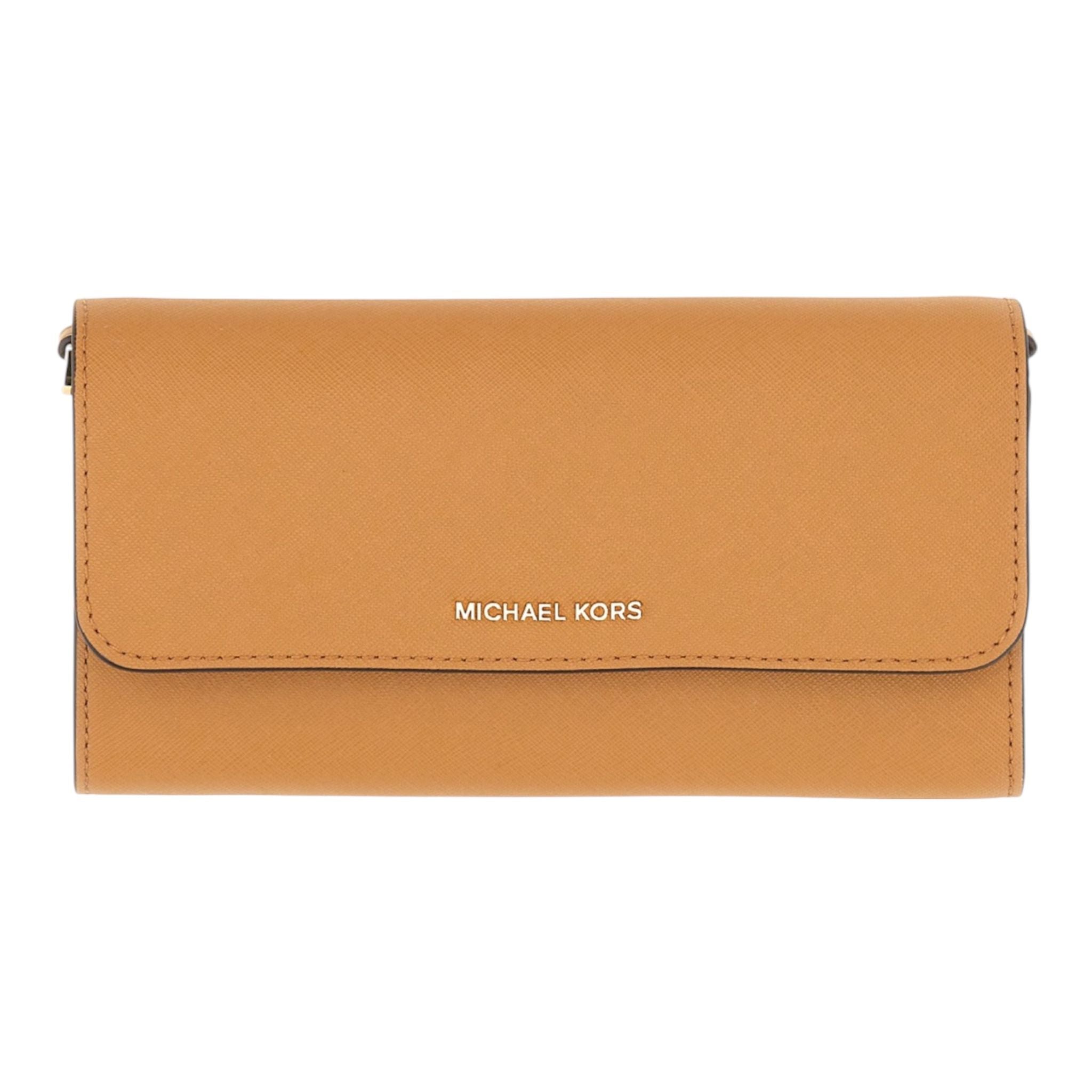 Borsa a Portafoglio con Tracolla  Donna  “MICHAEL KORS” JET SET 32S4GJ6C9L LARGE WLLT ON CHN XBODY Cuoio