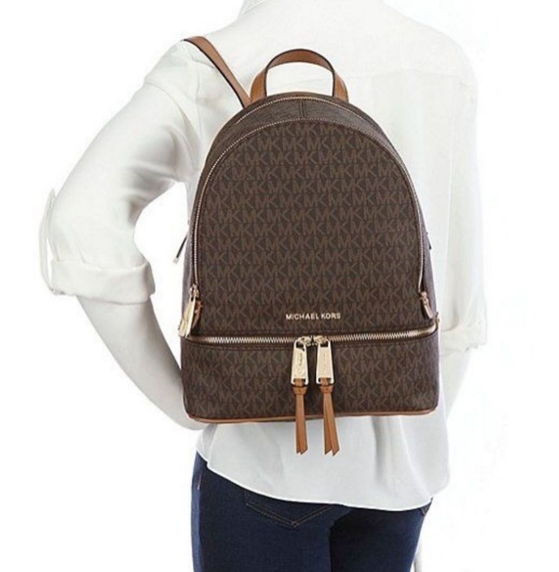 Borsa Zaino Donna “MICHAEL KORS”  RHEA ZIP  Medium  Backpack 30S7GEZB1B Brown/Marrone
