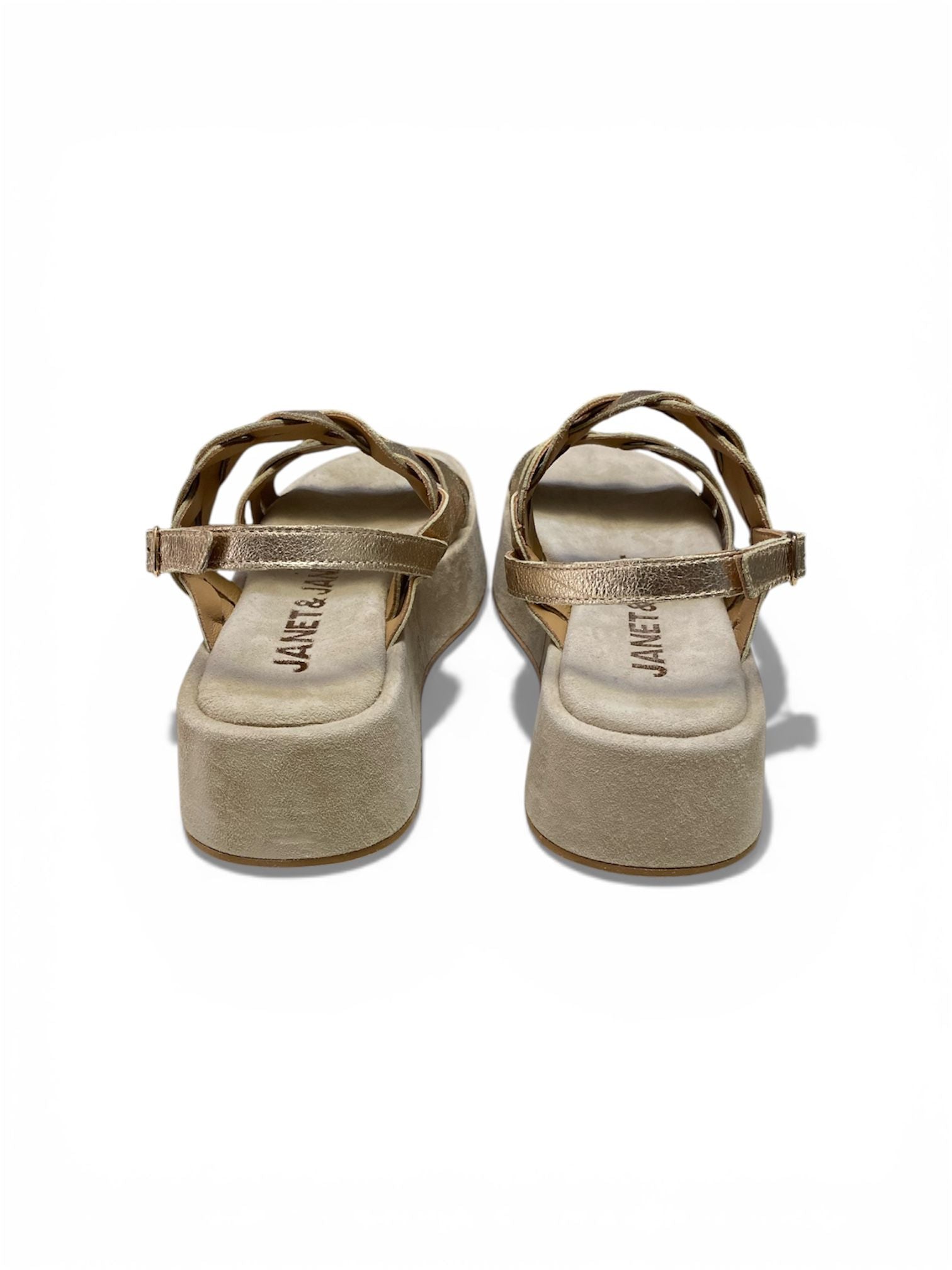 Sandali Donna "JANET & JANET" J-120 IVETTE Vera Pelle Laminato Oro