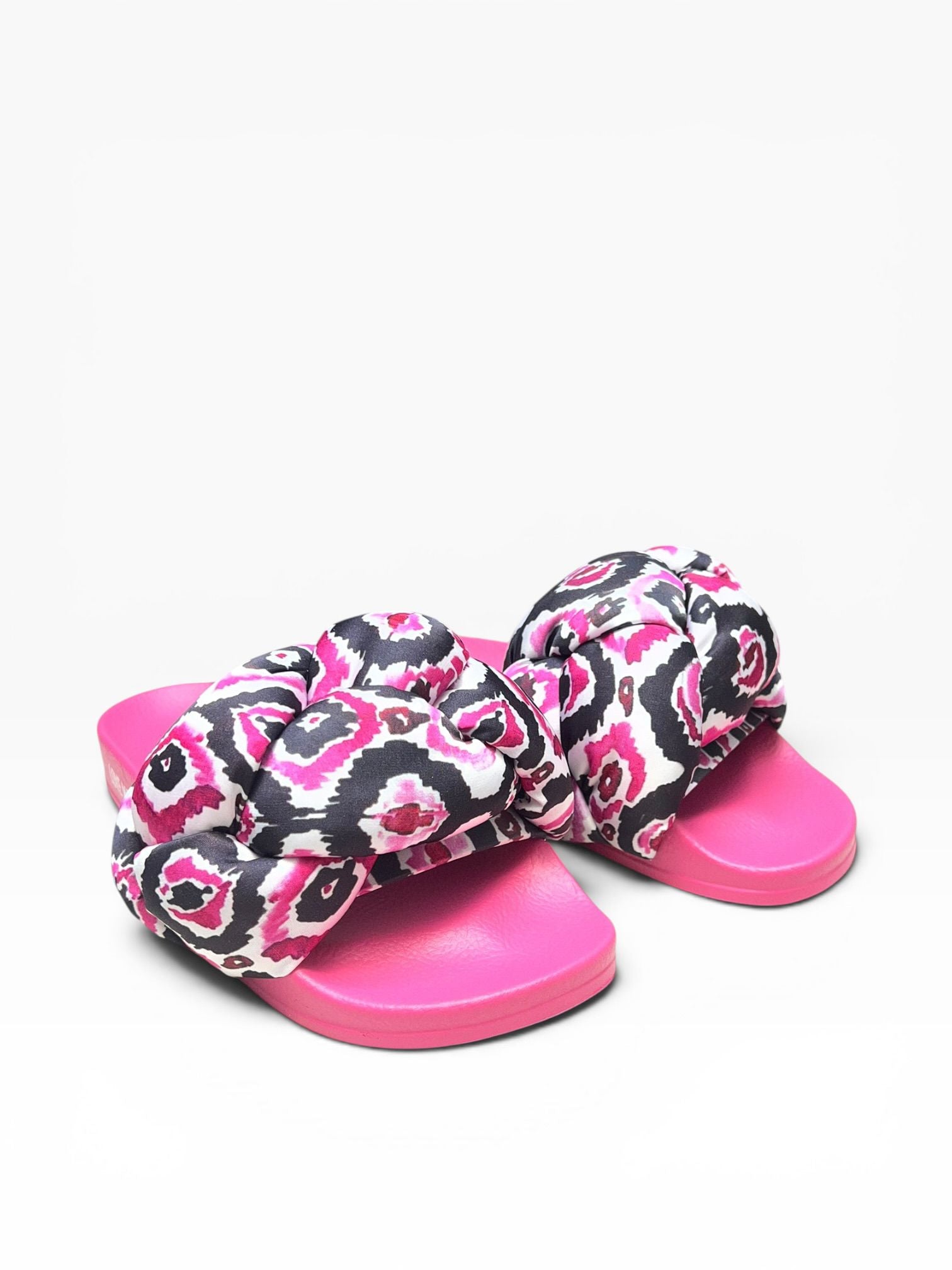 Sandali Ciabatte Donna "LOVE MOSCHINO"JA28312G0IIW210B  Sabotd Pool 25 Foulard Fuxia/Nero