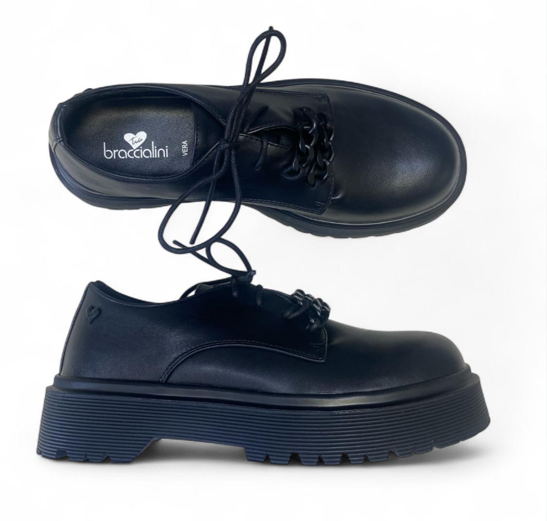 Stringata Derby Donna “BRACCIALINI” L76 Nero