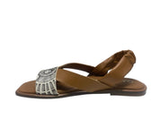 SANDALI CIABATTE DONNA “GATTINONI CIRCUS” HANNA27 PRIMAVERA ESTATE 2025 VERA PELLE CUOIO