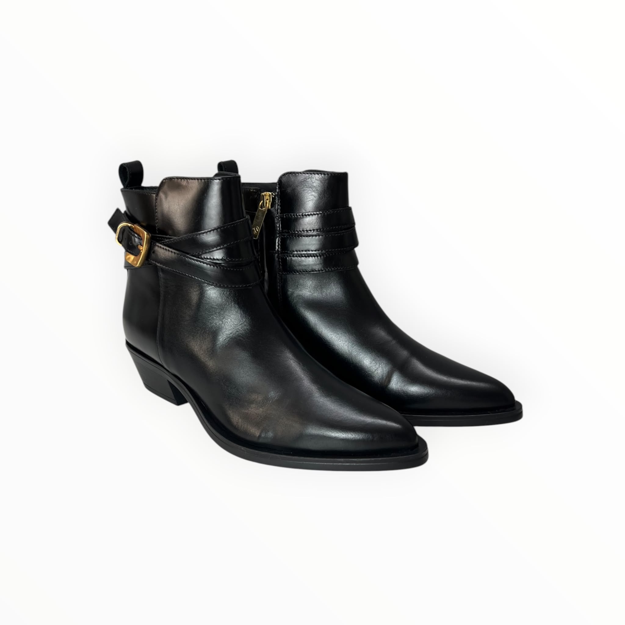 Stivaletti Texani Donna “CARMENS” Kelly Wrap 54126 Pelle Nero