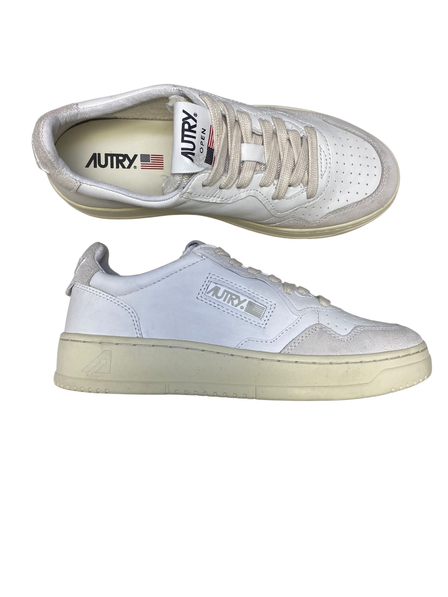 SNEAKERS DONNA “AUTRY” MEDALIST OPEN CE10 PELLE BIANCO/GRIGIO