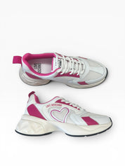 Sneakers Donna “LOVE MOSCHINO” JA15456G0OIQA10B CRYSTAL 60 BIANCO FUXIA