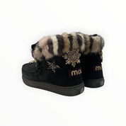 Stivaletti Donna "MOU" MU.FW111006A Eskimo Snraker Star Pacthes&mink NERO