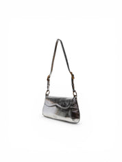 BORSA DONNA “PINKO ” 520 SHOULDER CLASSIC FL PELLE LAMINATO ARGENTO