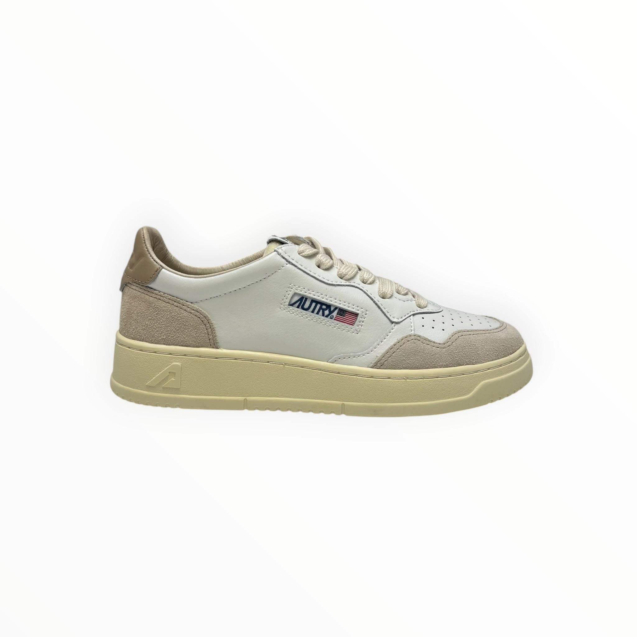 SNEAKERS DONNA “AUTRY” MEDALIST AULW LS58 PELLE BIANCO/TORTORA