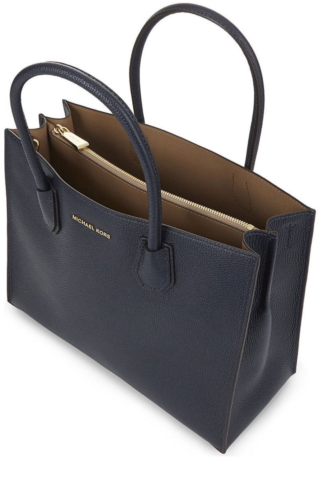 Borsa Donna “MICHAEL KORS” MERCER 35T2GM9S3L LARGE SATCHEL LEATHER NAVY BLU