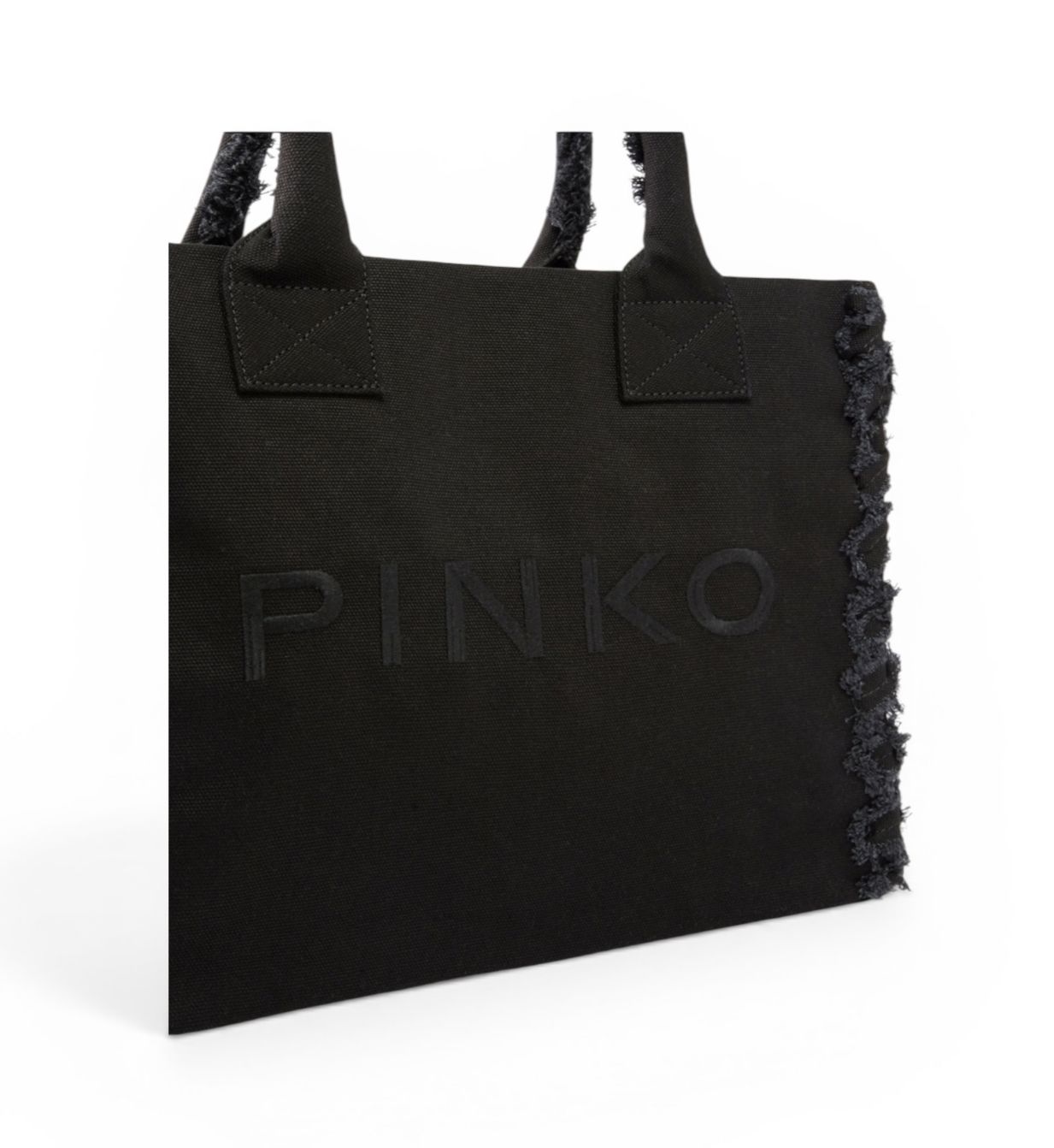 BORSA DONNA “PINKO ” BEACH SHOPPER CANVAS NERO