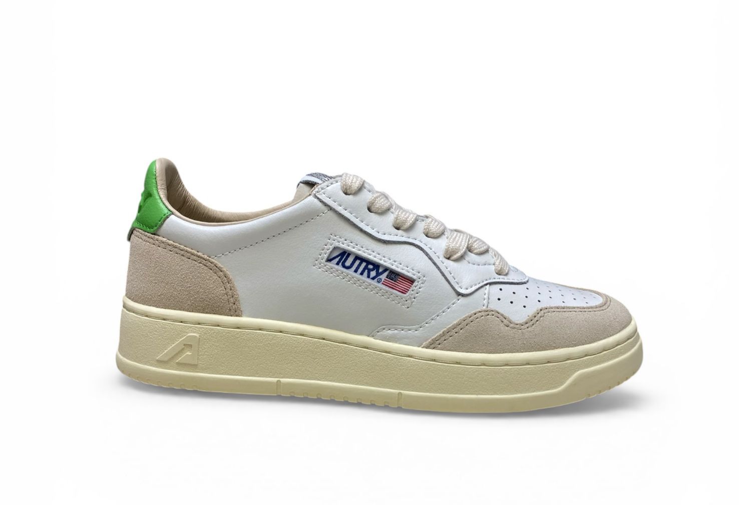 SNEAKERS DONNA “AUTRY” MEDALIST AULW LS65 PELLE BIANCO/VERDE