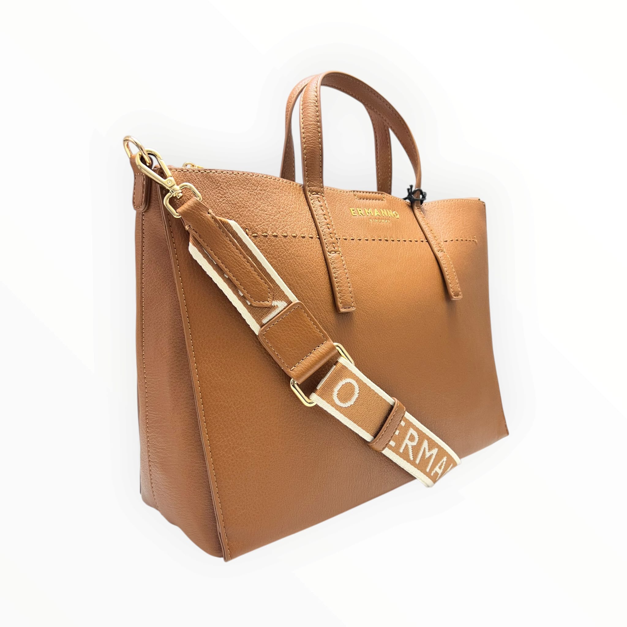 BORSA DONNA “ERMANNO SCERVINO FIRENZE” LARGE TOTE TIARA TAN CUOIO