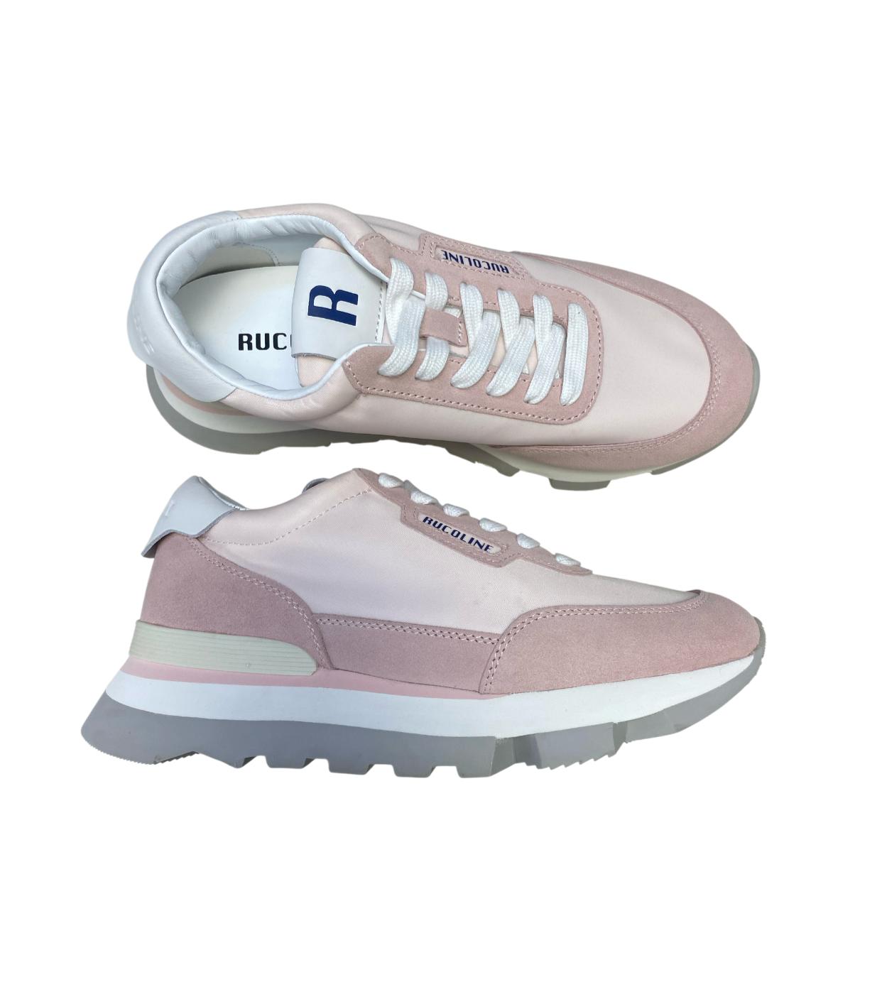 Sneakers Donna "RUCOLINE" AKIKO 2260 Nylon Suede Rosa