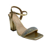 SANDALI GIOIELLO DONNA “MENBUR” 23804 LAMINATO ORO/STRASS PRIMAVERA/ESTATE 2025