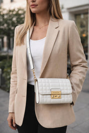 Borsa Donna “MICHAEL KORS” TRIBECA 32S4G2RC9L LARGE WLLT XBODY  Pelle Bianco