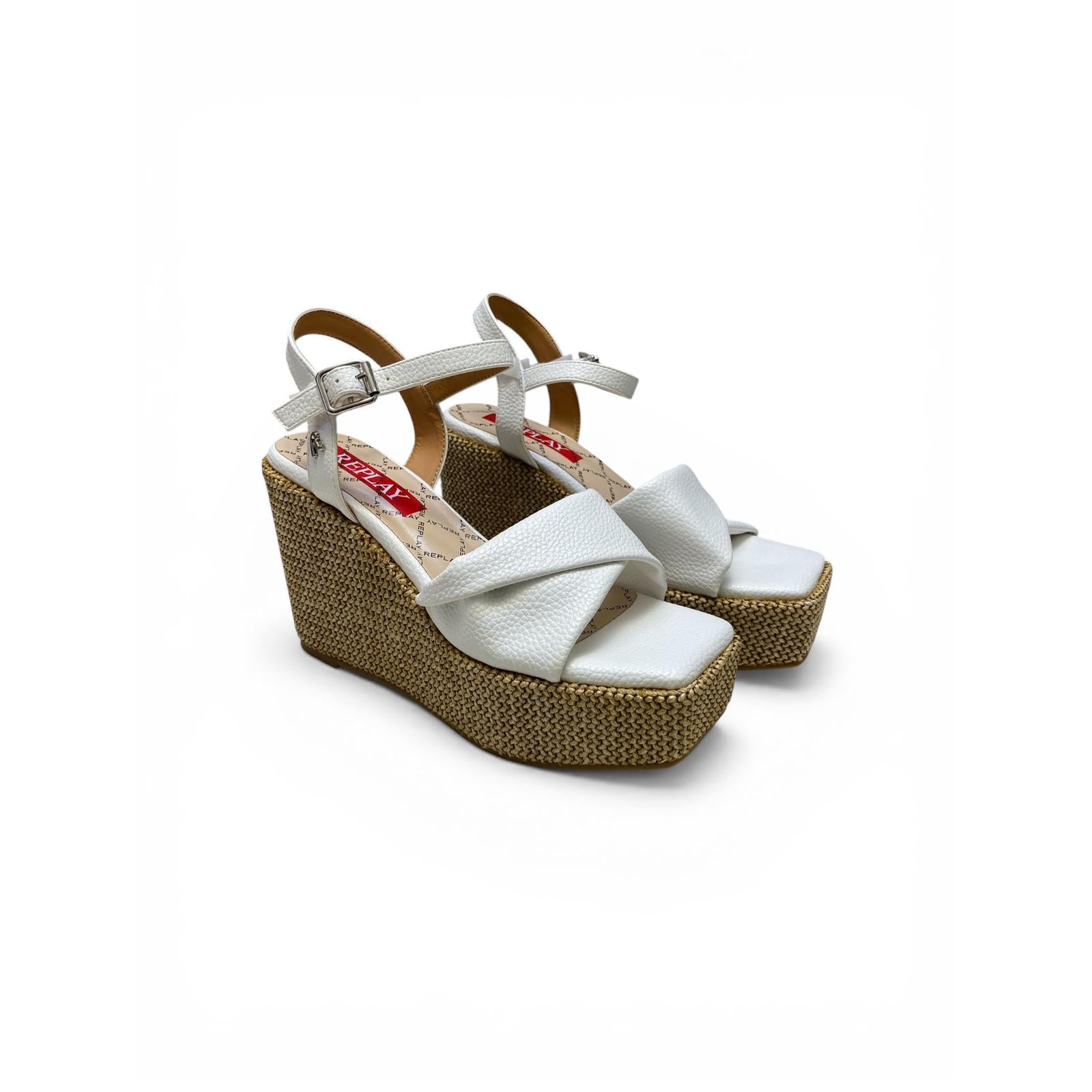 Sandali Zeppa Donna “REPLAY"  RP6H0001S 0061 WADE Bianco