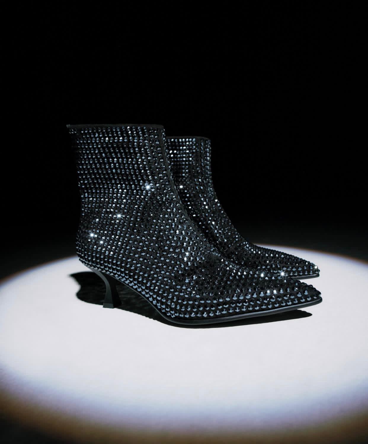 Stivaletti Donna “APEPAZZA" F3SUSAN01/DIA Sibilla Nero Strass