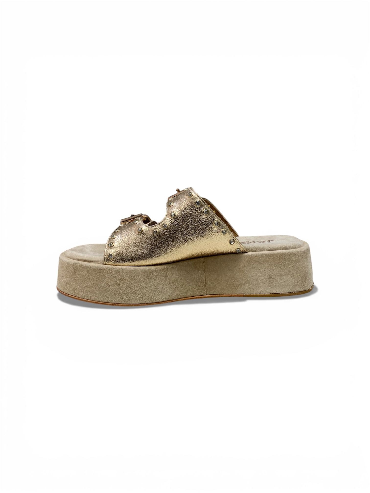 Sandali Donna "JANET & JANET" J-122 IVETTE Vera Pelle Laminato Oro