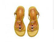 SANDALI ZEPPA DONNA “APEPAZZA ” QUERUBINA PRIMAVERA ESTATE 2025 PELLE GIALLO