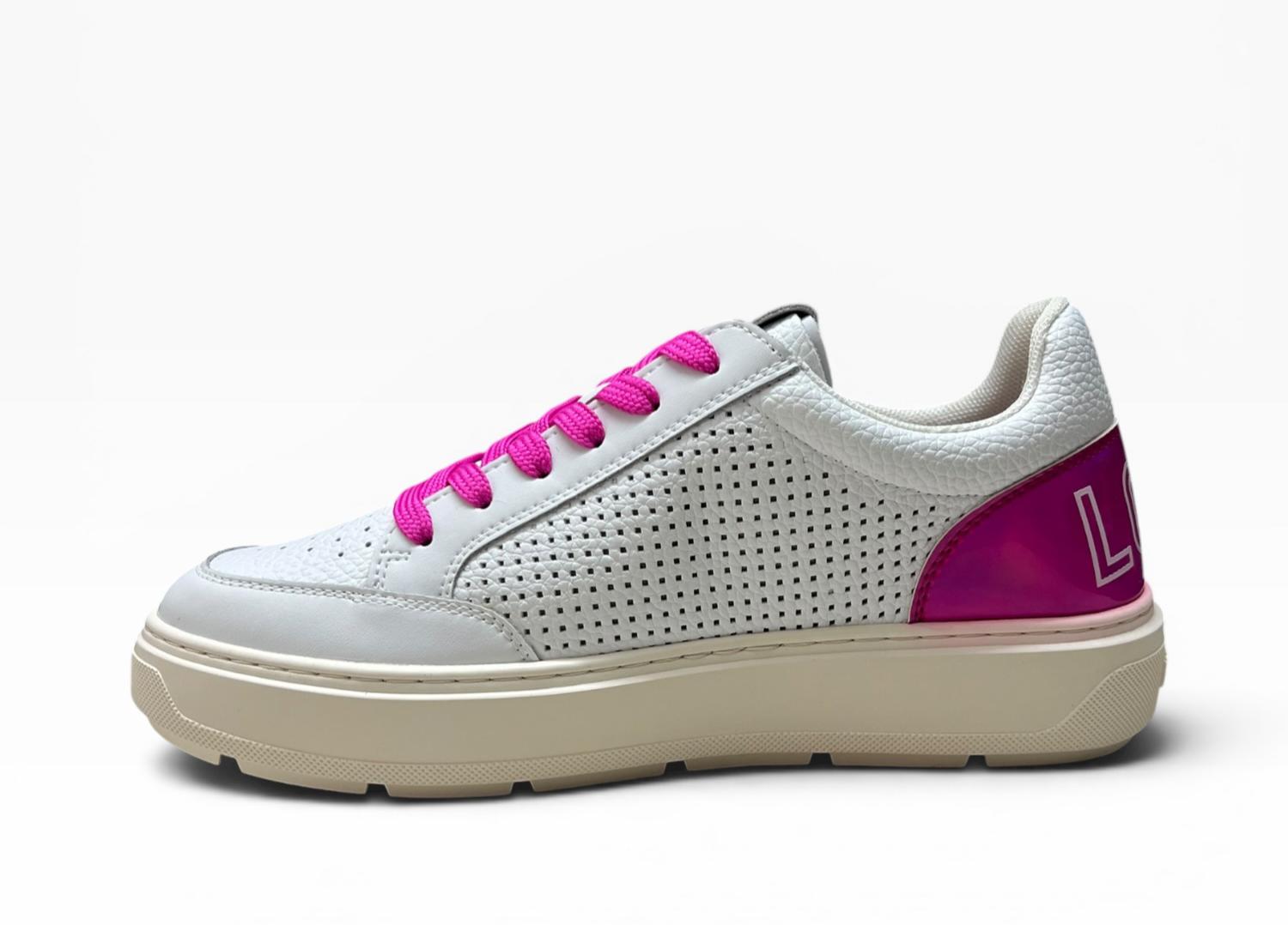 Sneakers Donna “LOVE MOSCHINO” JA15274G1IJC410B BOLRD40 PELLE BIANCO/FUXIA