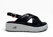 Sandali Donna "LOVE MOSCHINO" JA16345I0IJK5000 HEART55 Pailettes+Pelle Nero