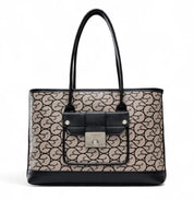 Borsa Donna “GATTINONI ROMA” Shaked Large Shopping Nero/Beige