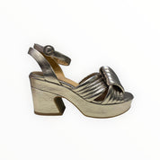 Sandali Tacco Zeppa Donna “BRUNO PREMI” BH2901X Nappa Laminato Platino