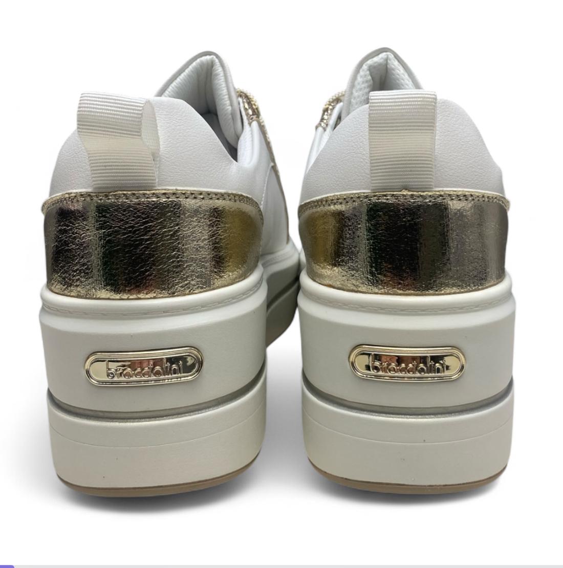 Sneakers Donna "BRACCIALINI" BA139  Bianco/Oro