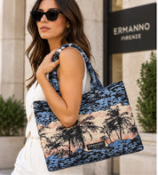BORSA DONNA “ERMANNO SCERVINO FIRENZE” TOTE+POUCH KNIT PALMA MULTICOLOR